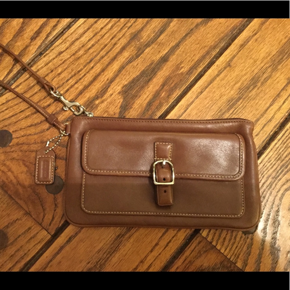 Coach Brown Leather Wristlet